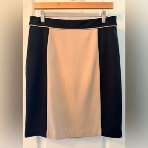 Dana Buchman Black and Cream Two-Tone Pencil Skirt